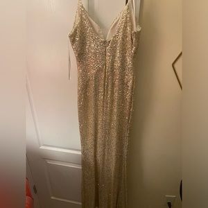 Gold Dillards long dress